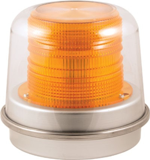Amber LED High Profile Permanent Mount Beacon - Dome: Clear, Lens: Amber - B Bas 201B-12V-A   Safety Supplies Canada