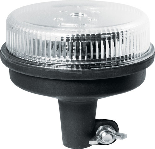 Amber Low Profile Fleet LED Beacon DIN Pole Mount - Lens: Clear 21001   Safety Supplies Canada