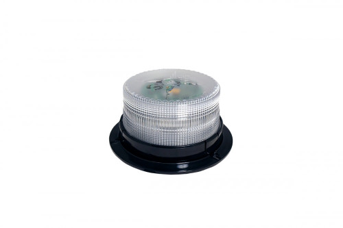 Amb/Blu LED Low Profile Permanent Mount Beacon - Lens: Clear - P Base 22124   Safety Supplies Canada