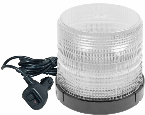 White Medium Profile Fleet + LED Beacon Magnetic Mount - Lens: Clear 23828   Safety Supplies Canada