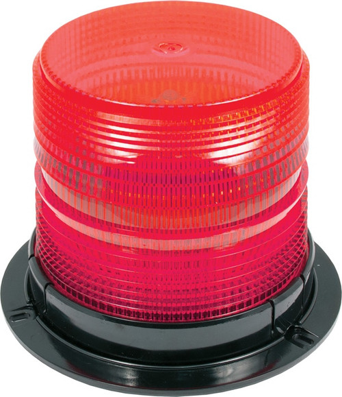 Red Medium Profile Fleet LED Beacon Permanent Mount - Lens: Red 27005   Safety Supplies Canada