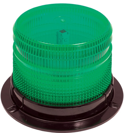 Green Low Profile Fleet LED Beacon Permanent Mount - Lens: Green 27009   Safety Supplies Canada