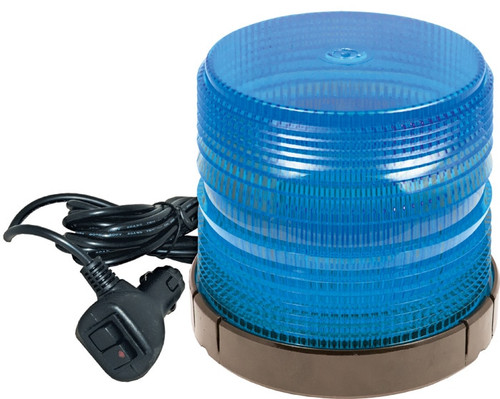 Blue Medium Profile Fleet LED Beacon Magnetic Mount - Lens: Blue 27022   Safety Supplies Canada