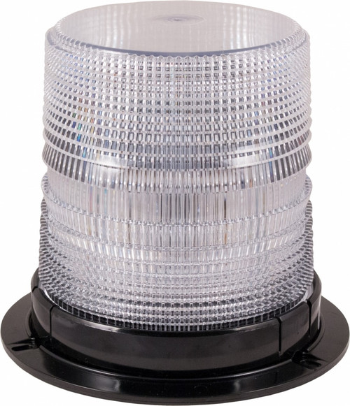 White High Profile Fleet LED Beacon Permanent Mount - Lens: Clear 27151   Safety Supplies Canada