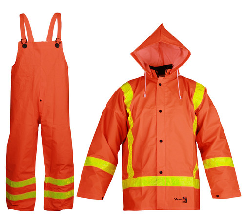 Hi-Vis Premium Fire Resistant PVC Rain Suit | 3-Piece | Viking 2110FR   Safety Supplies Canada