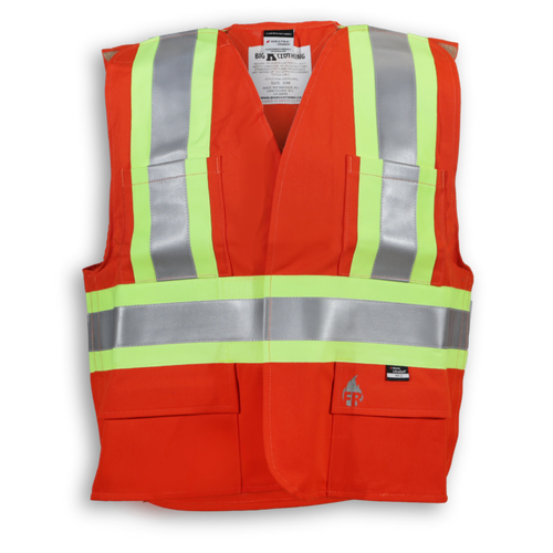 Orange Fire Retardant Ultrasoft Traffic Safety Vest BK105FRIORG   Safety Supply Canada