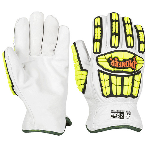 Goatskin Driver's TPR Impact-Resistant Glove, Cut Level A5 | Case of 60 | Pioneer