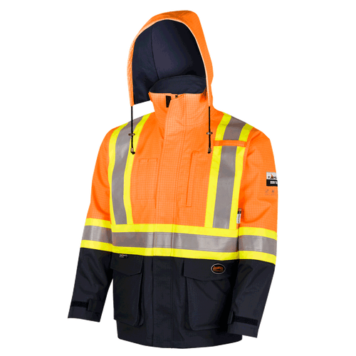 "The Defender" FR/ARC/Antistatic 300D Oxford Trilaminate Safety Rainwear Jacket 4484/4485   Safety Supply Canada