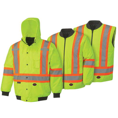 Hi-Vis 6-in-1 Insulated Safety Bomber | Pioneer 5022/5023/5026   Safety Supply Canada