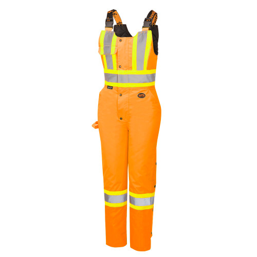 Women's Hi-Vis Waterproof Safety Overalls - Hi-Vis Orange