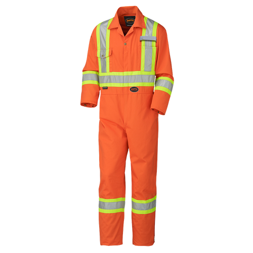 Hi-Viz Industrial Wash Safety Coverall - Poly/Cotton | Pioneer 5513/5513T   Safety Supply Canada