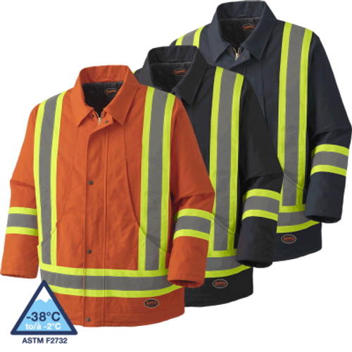 Hi-Vis Quilted Duck Safety Parka | Pioneer 5537A/5535A/5535BKA   Safety Supply Canada