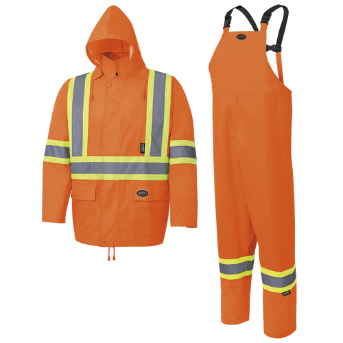 150D Hi-Viz Oxford Poly/PU Waterproof Suit | Pioneer 5618/5619   Safety Supply Canada
