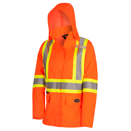 Women's Hi-Vis Waterproof 300D PU Jacket | Pioneer 5626W/5628W   Safety Supply Canada