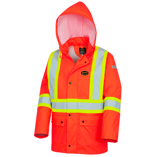 FR/PU Waterproof Safety Jacket with Pockets | Pioneer 5892PKT  Safety Supply Canada