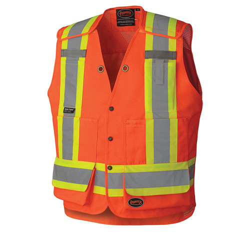 Hi-Vis Drop Shoulder Surveyor Safety Vest | Pioneer Startech 6694 / 6695   Safety Supply Canada