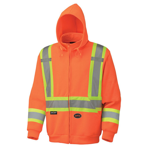 Hi-Vis Poly Fleece Zip-Up Hoodie | Pioneer 6924/6925/6925BK   Safety Supply Canada