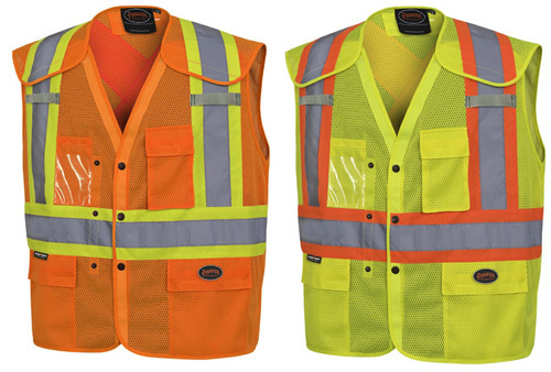 Hi-Vis Drop Shoulder Safety Vest with Snaps  | Pioneer 6938A/6939A   Safety Supply Canada