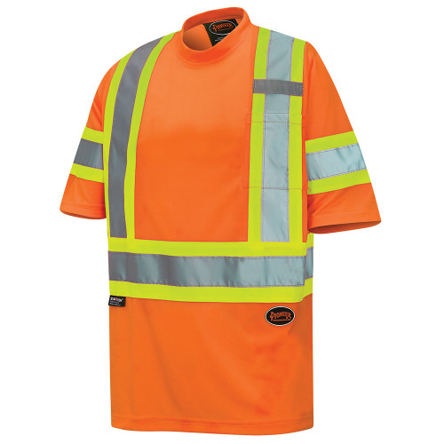 Hi-Viz Bird's-Eye Safety T-Shirt with Tape On Sleeves 6970/6971   Safety Supply Canada