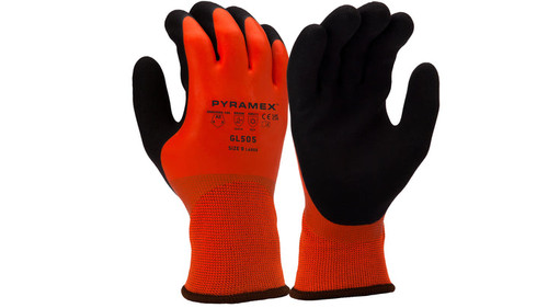 Full Dip Sandy Latex A2 Cut 13g w 10g Fleece Liner Insulated Dipped Glove Case of 120 Pyramex GL505 Safety Supply Canada