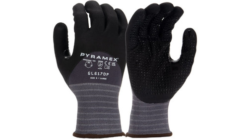 Micro-Foam Nitrile 15G Nylon/Spandex 3/4 Dip Dotted Glove Case of 120 Pyramex GL617DP Safety Supply Canada