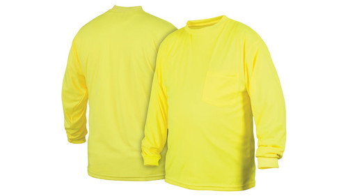 RLTS31NS Series Hi-Vis Lime Long Sleeve No Tape T-Shirt Case of 50 Pyramex RLTS3110NS Safety Supply Canada