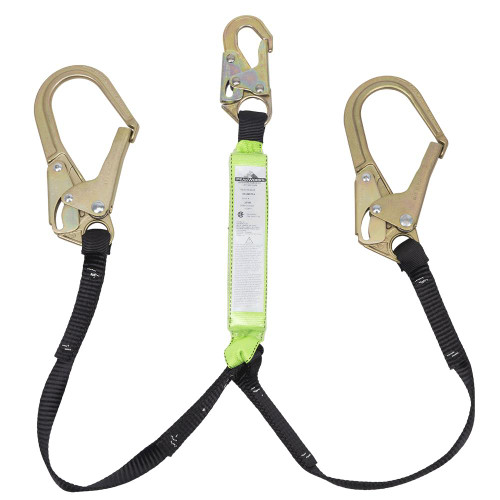 Shock Absorbing Lanyard - SP - Twin Leg - Snap & Form Hooks - 200 - 350 Lb Capacity  Safety Supply Canada
