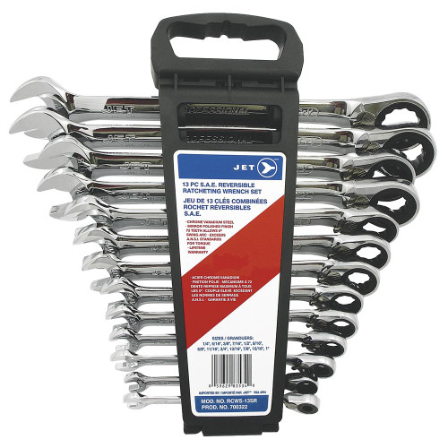 13-PC Long SAE Reversible Ratcheting Combination Wrench Set | Case of 5 | JET RCWS-13SR Safety Supply Canada