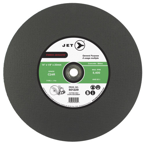 12 x 1/8 x 20mm C24R POWER ABRASIVE T1 Cut-Off Wheel | Case of 25 | JET 501221 Safety Supply Canada