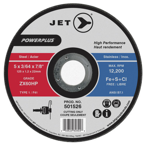 ZX60HP POWERPLUS T1 Cut-Off Wheel | Case of 25 | JET 501531/501537 Safety Supply Canada