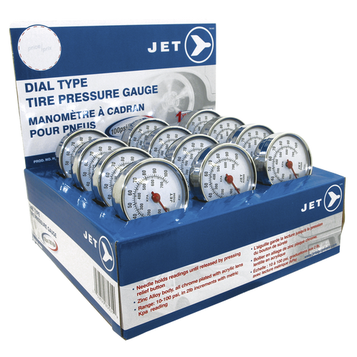 Dial-Type Tire Pressure Gauge | Case of 144 | JET H3266 Safety Supply Canada