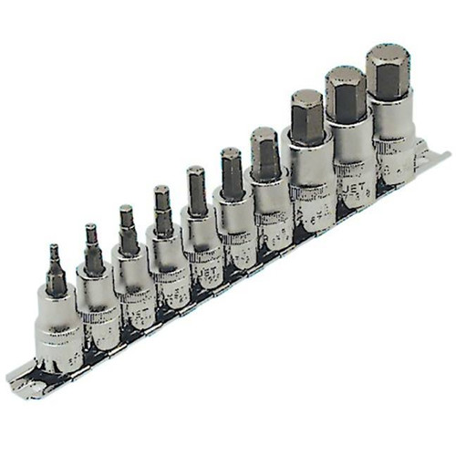1/4" & 3/8" Dr 11-PC Metric HEXTRACTOR Hex Bit Socket Set | Case of 12 | JET 601809 Safety Supply Canada