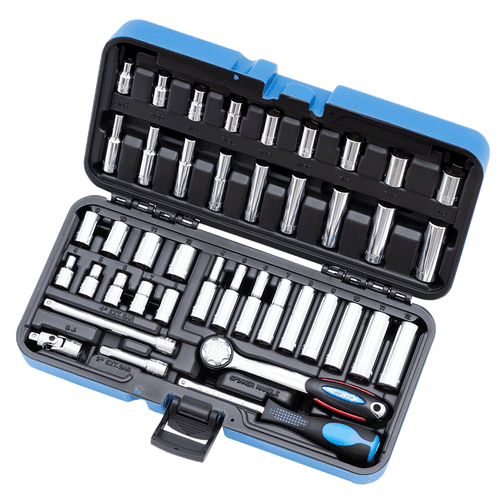 42-PC 1/4" DR SAE/Metric Socket Wrench Set - 6 Point | Case of 12 | JET 600125 Safety Supply Canada