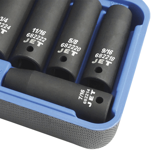 10-PC 1/2" DR Deep SAE Impact Socket Set - 6 Point | Case of 6 | JET 610303 Safety Supply Canada
