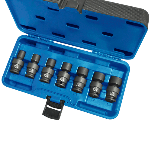 7-PC 3/8" DR SAE Universal Impact Socket Set - 6 Point | Case of 12 | JET 610282 Safety Supply Canada