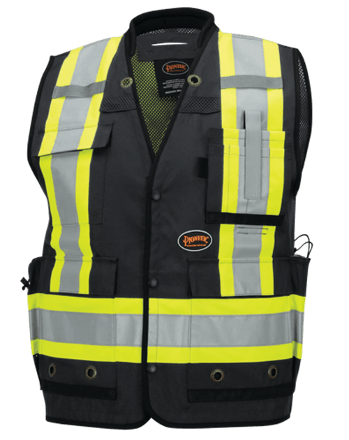 *Carvel Electric* Hi-Vis Antimicrobial Mesh-Back Surveyor Vest - Red (2 Logo + Name)
