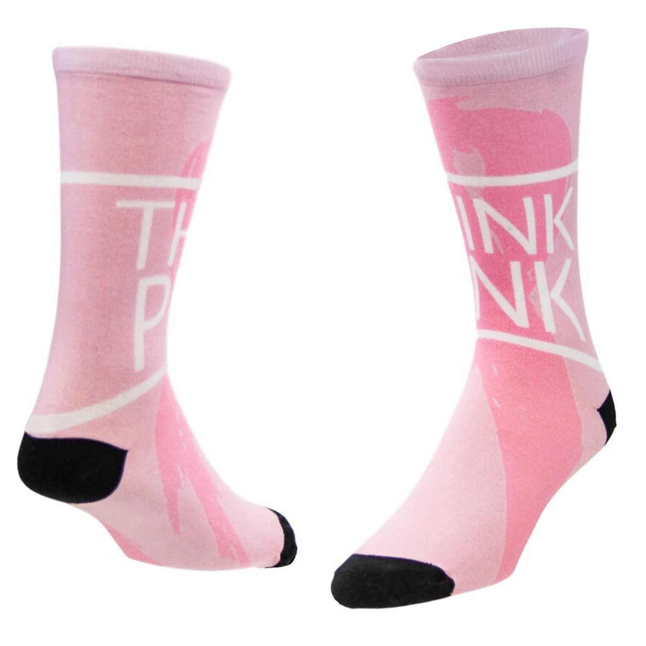 Sublimity® BCA THINK PINK Novelty Socks (1 Pair) Women's Casual Dress Socks,  One Size Fits Most