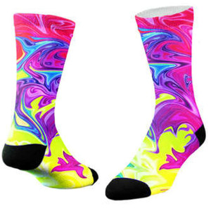 Sublimity® Dancing Colors Tie Dye Print Crew Socks - Sock.co Sublimity® Dancing Colors Tie Dye Print Crew Socks - Sock.co