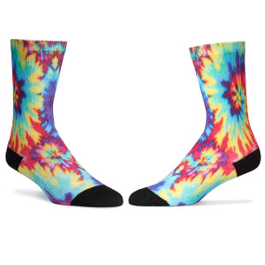 Sublimity® Summer of Love Tie Dye Print Crew Socks (1 Pair) Sublimity® Summer of Love Tie Dye Print Crew Socks (1 Pair)