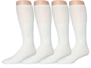 American Made Premium White Cotton Tube Socks - 6 Pair Bulk Pack