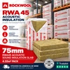 75mm Rockwool RWA45 Acoustic Sound Insulation Slab - 4.32m2 Pack