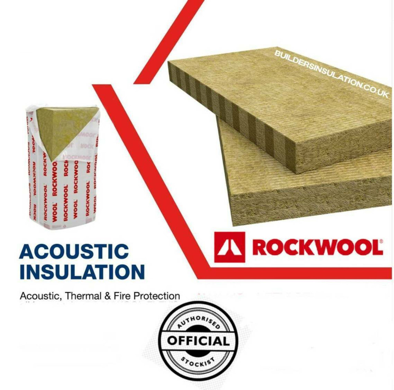 50mm - Rockwool Flexi Slab Acoustic Sound Insulation 1200mm x 600mm x 50mm - 8.64m2 Pack  10014957 RKW-50262