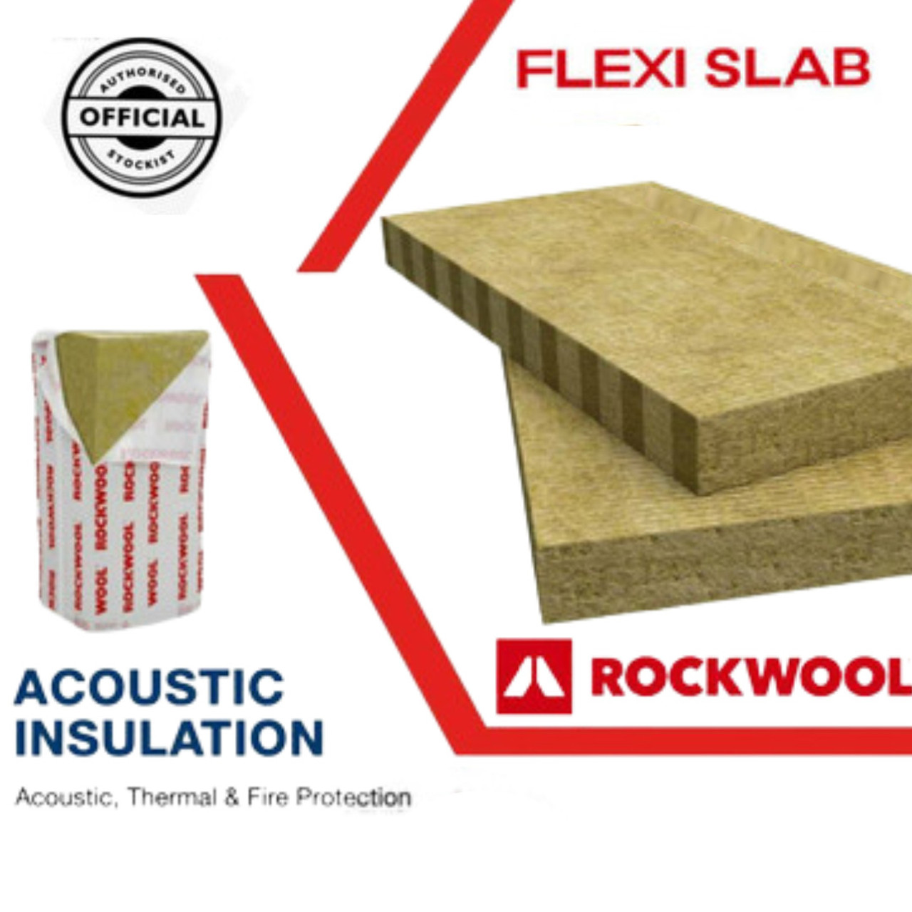 140mm Rockwool Flexi Slab Acoustic Insulation 1200mm x 600mm x 140mm