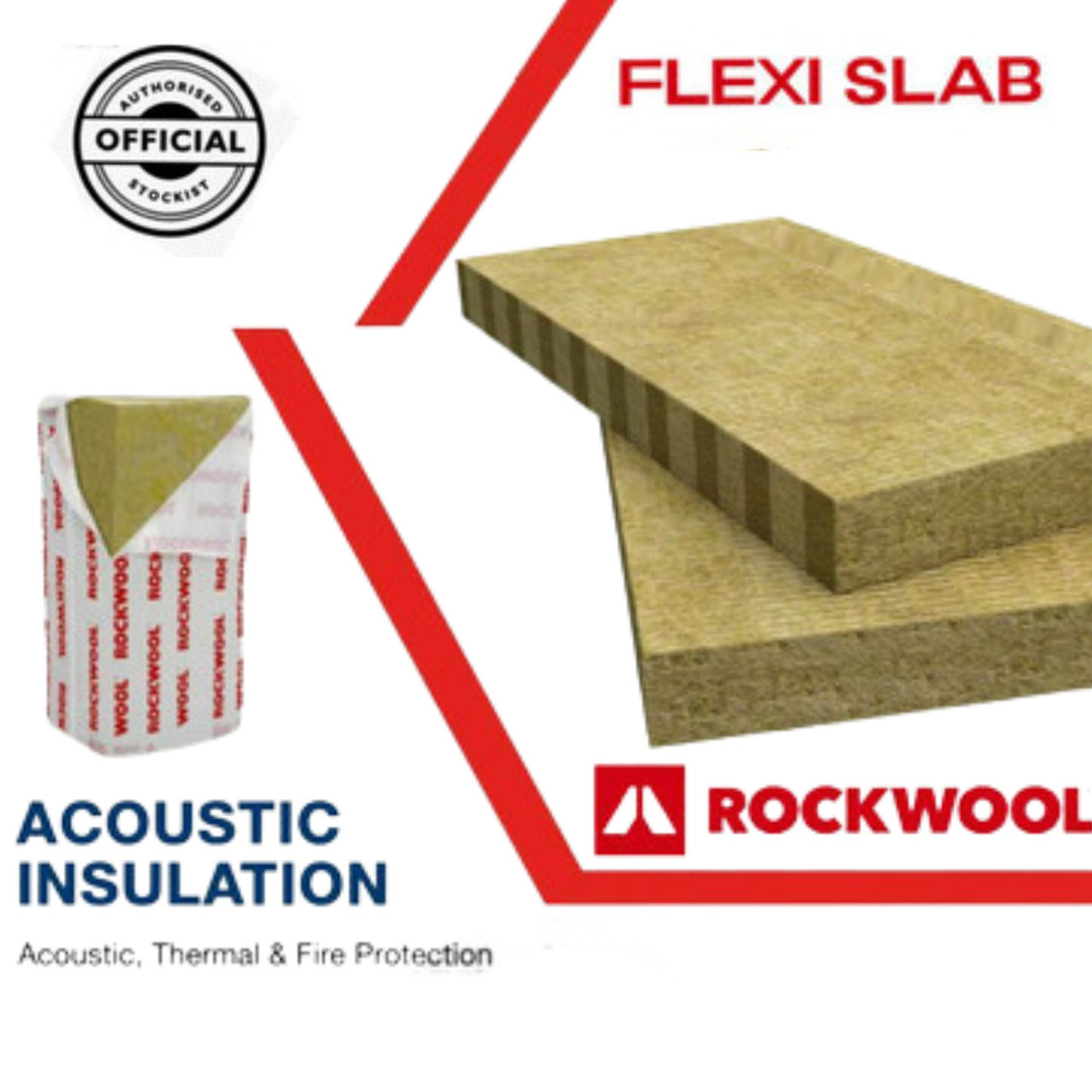 140mm- Rockwool Flexi Slab Acoustic Insulation 1200mm x 600mm x 140mm- 2.88m2 Pack  10014968 RKW-50269
