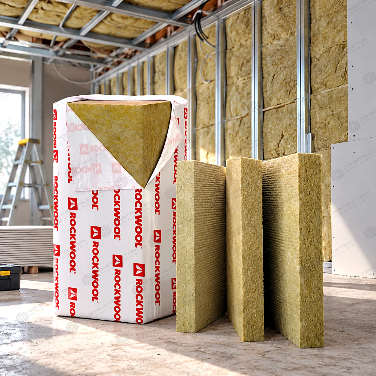 100mm Rockwool RWA45 Acoustic Sound Insulation Slab - 2.88m2 Pack  209274 RKW-50303