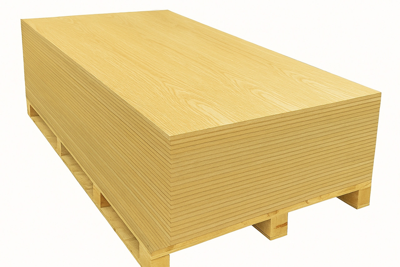 19mm Oak Veneered MDF Board Crown Cut A/B Grade 2440mm x 1220mm (8' x 4') -- Single FSC - Pallet Plus   GEN-64023