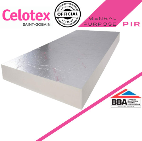 150mm- Celotex XR4150 General Purpose PIR Insulation Board - 2400 X 1200 X 150mm 778053 CLO-51403 150mm- Celotex XR4150 General Purpose PIR Insulation Board - 2400 X 1200 X 150mm 778053 CLO-51403