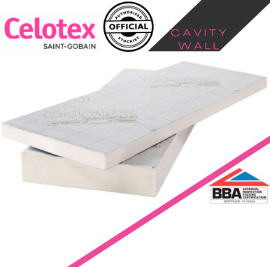 50mm - Celotex Cavity Wall Insulation Board CW4050 1.2m x 450mm - 5.94m2 Pack