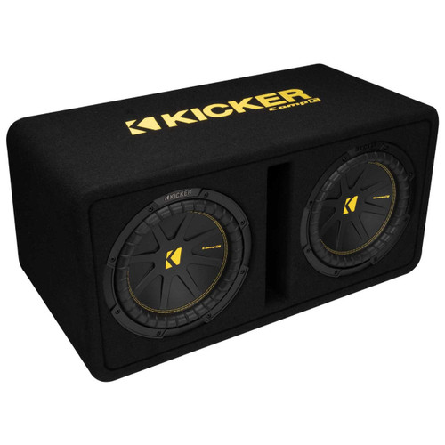 Kicker 50DCWC102 — dual 10" CompC enclosure, 2-ohm