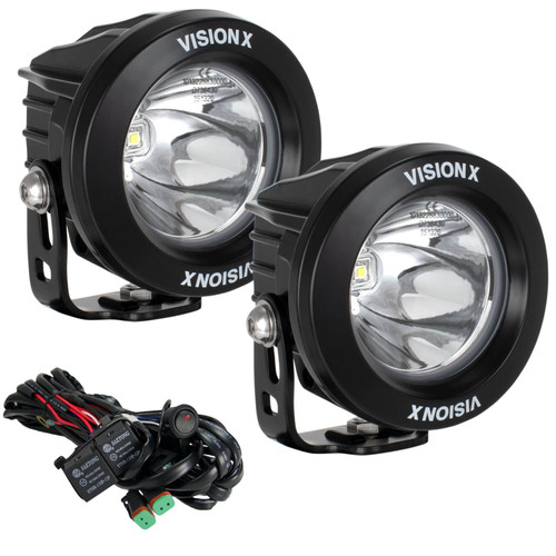 Vision X 3.7 in Optimus Round LED Kit, 10 Degree Spot, Moto & UTV